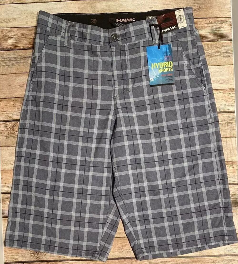 TONY HAWK Mens Size 30 Plaid 'Hybrid Shorts' Skate 2 Swim